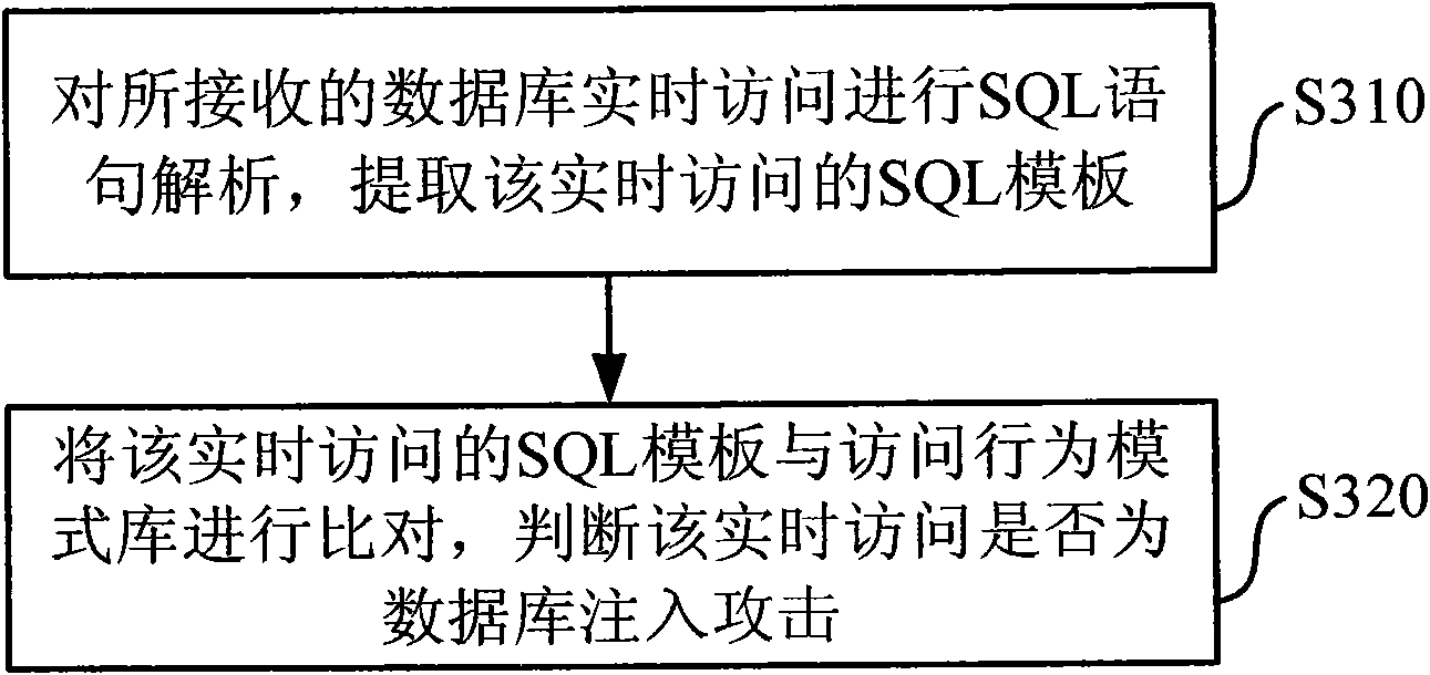 Detection method for injection attack of database and system