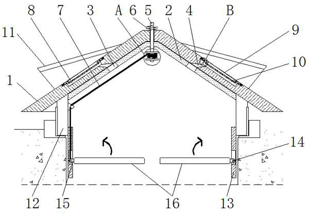 Explosion-proof cover structure for coal mine air shaft and capable of releasing shock waves conveniently