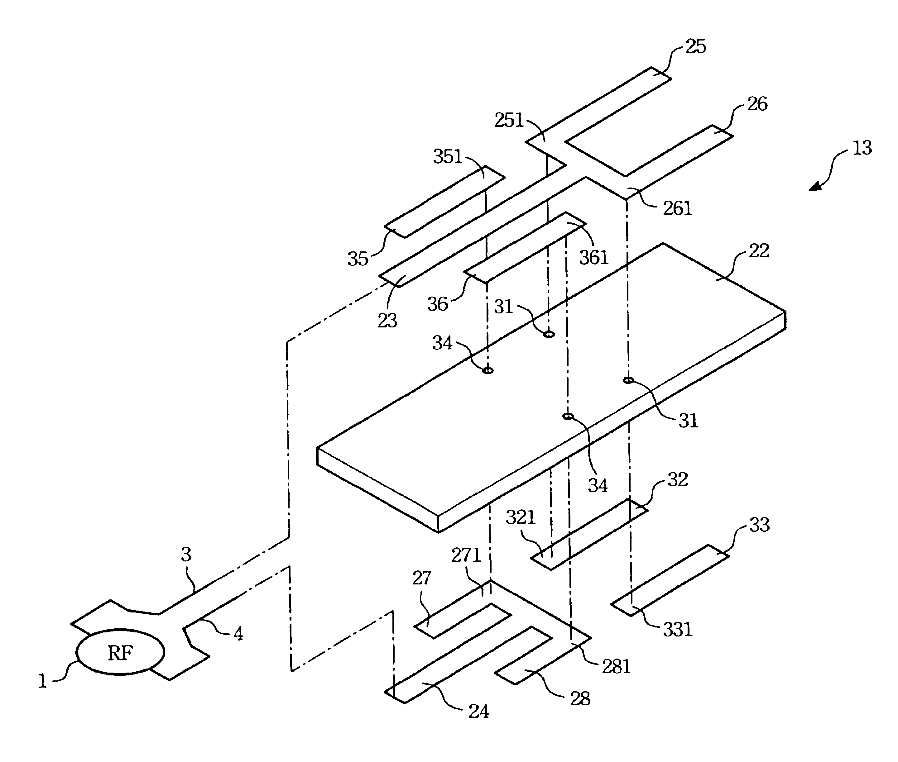 Multi-frequency printed antenna