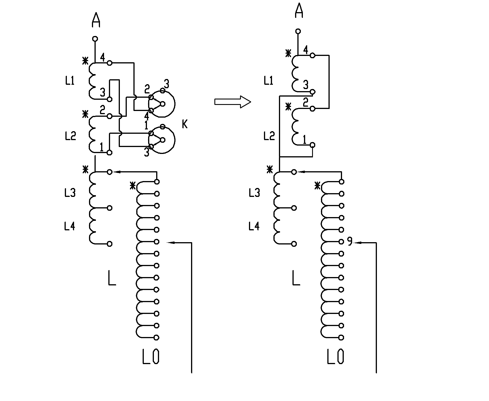 Single-body transformer having novel wiring structure