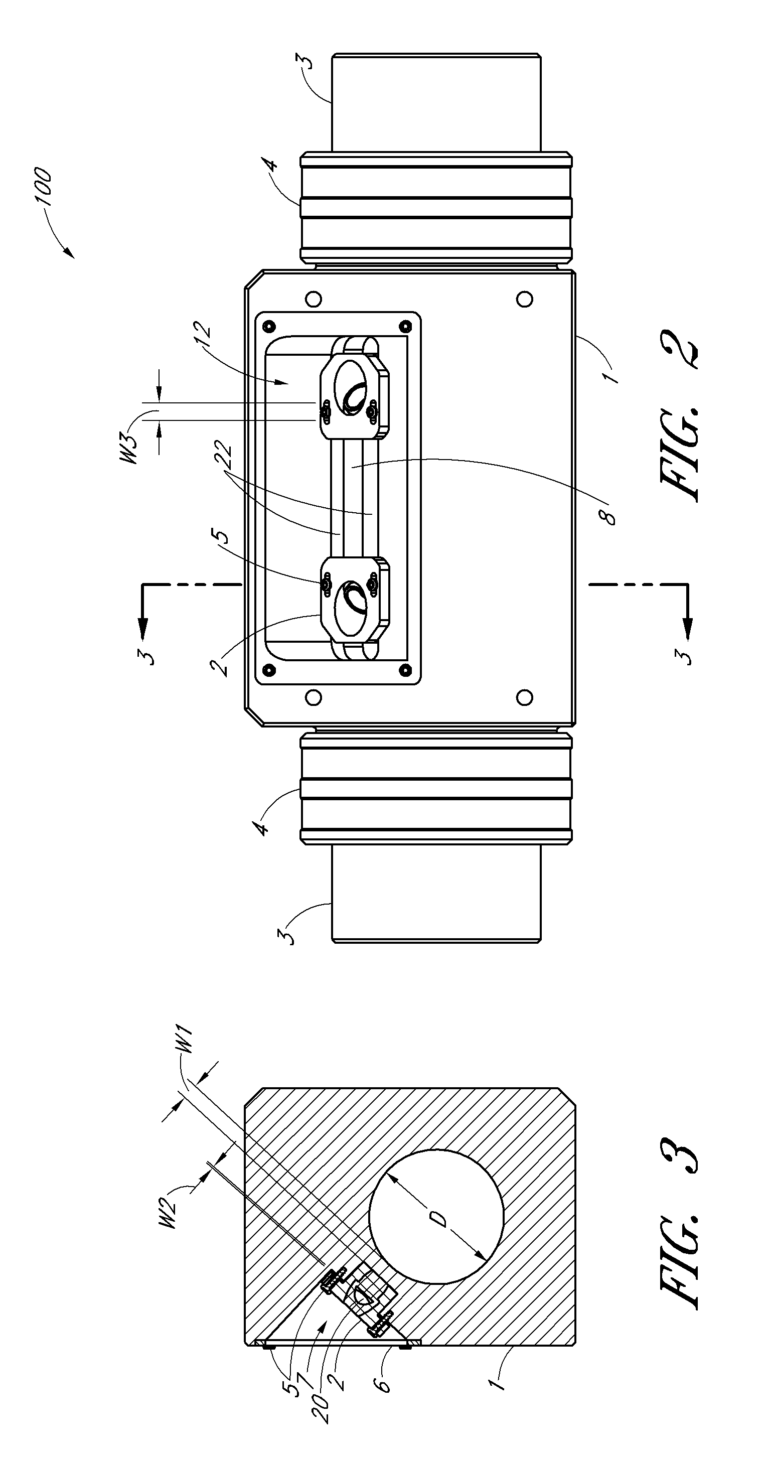 Inline ultrasonic transducer assembly device and methods