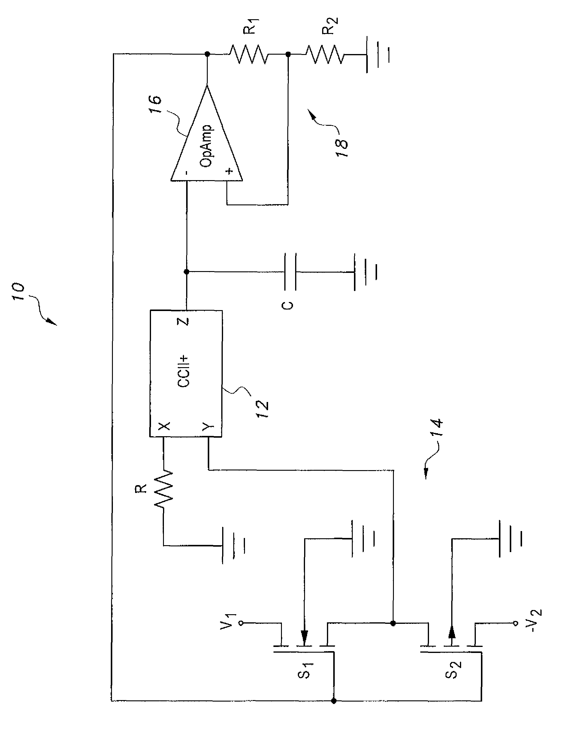 Voltage-controlled dual-slope square and triangular waveform generator