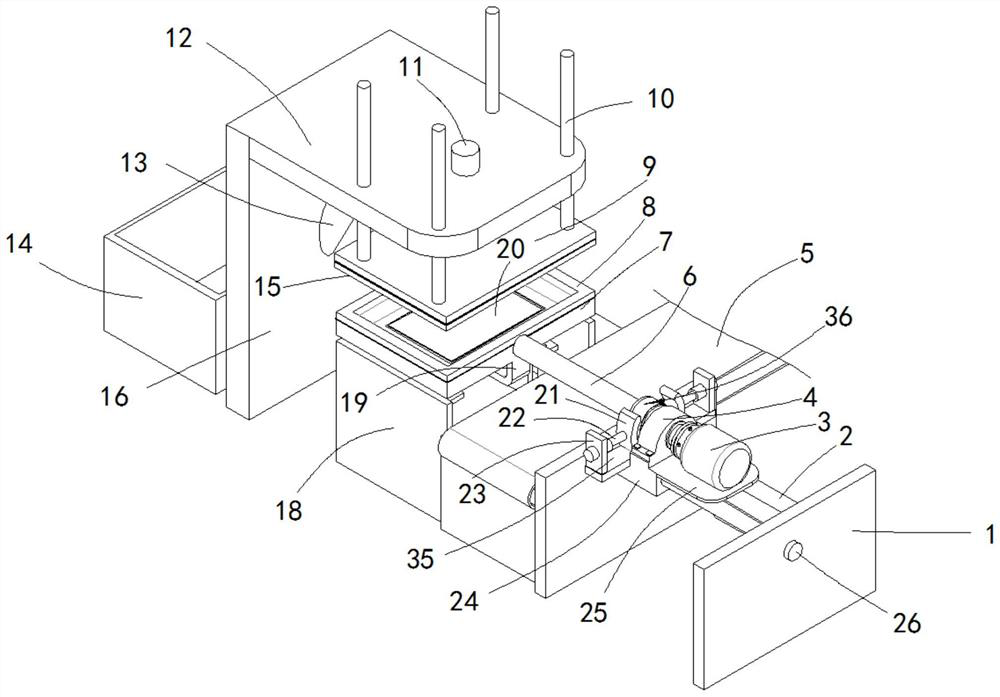 Luggage compartment mold pressing device with high processing efficiency and mold pressing process thereof