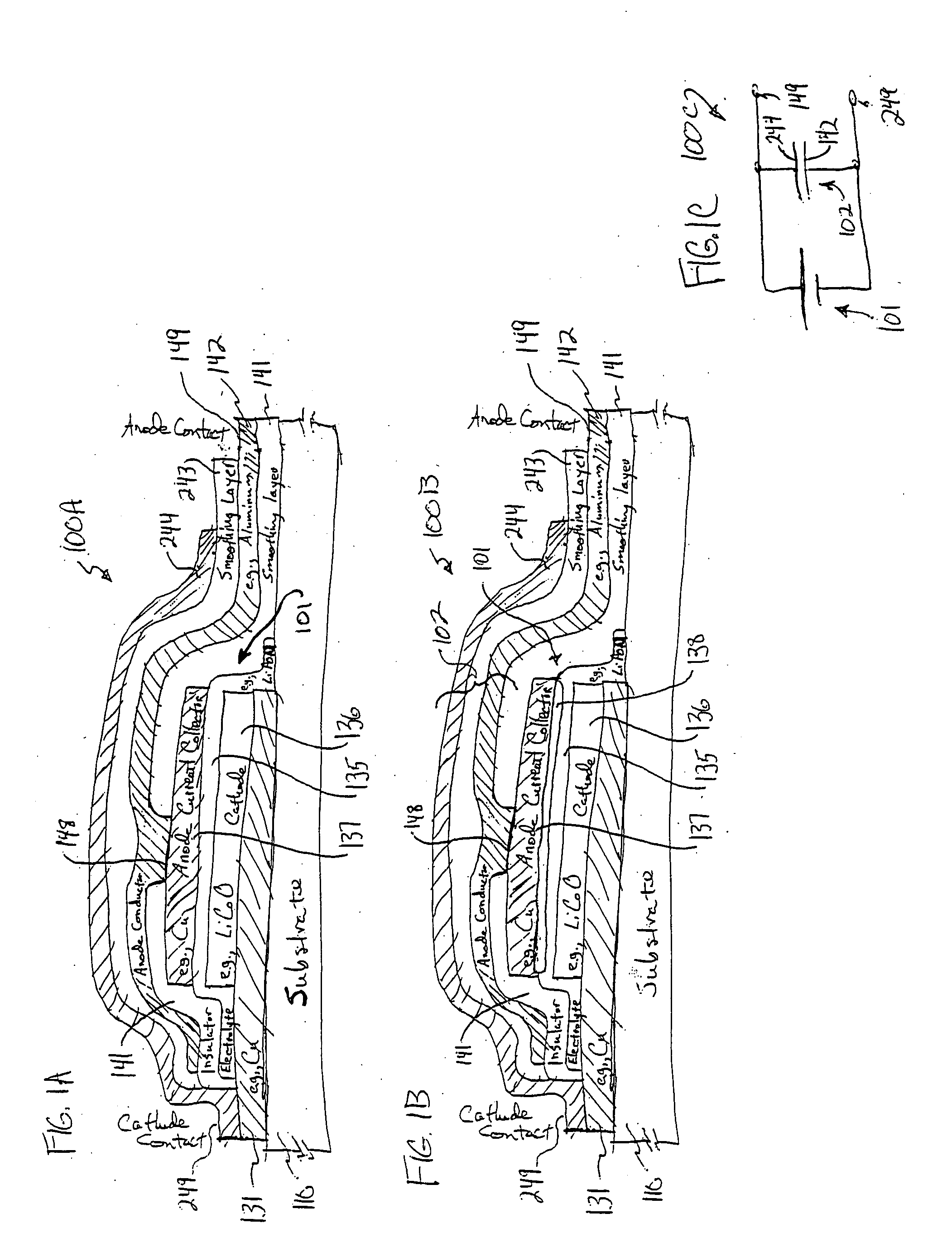Layered barrier structure having one or more definable layers and method