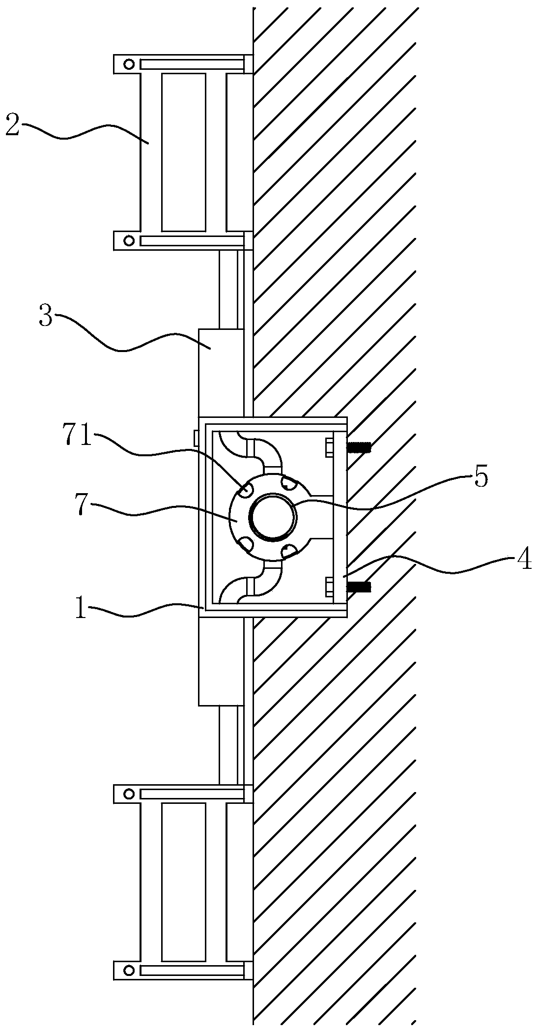 Auxiliary mounting structure for building vertical surface air conditioner external unit