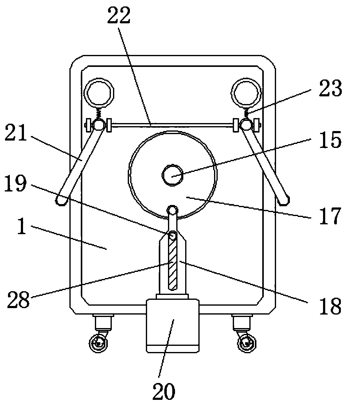 Municipal engineering road crack filling device capable of filling according to crack radian