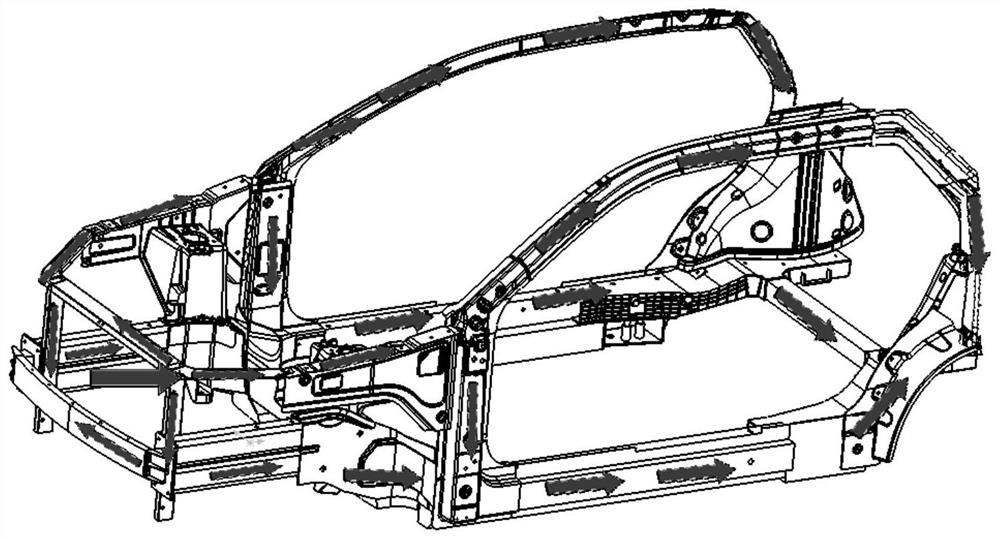 Vehicle body structure capable of resisting small offset impact and casting method of front connecting piece