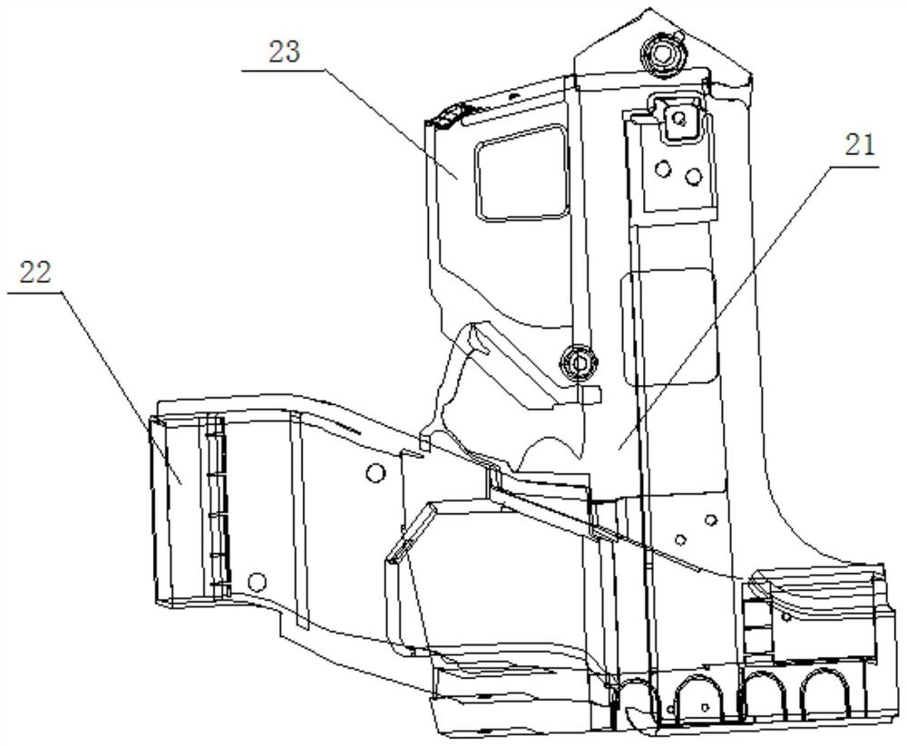 Vehicle body structure capable of resisting small offset impact and casting method of front connecting piece