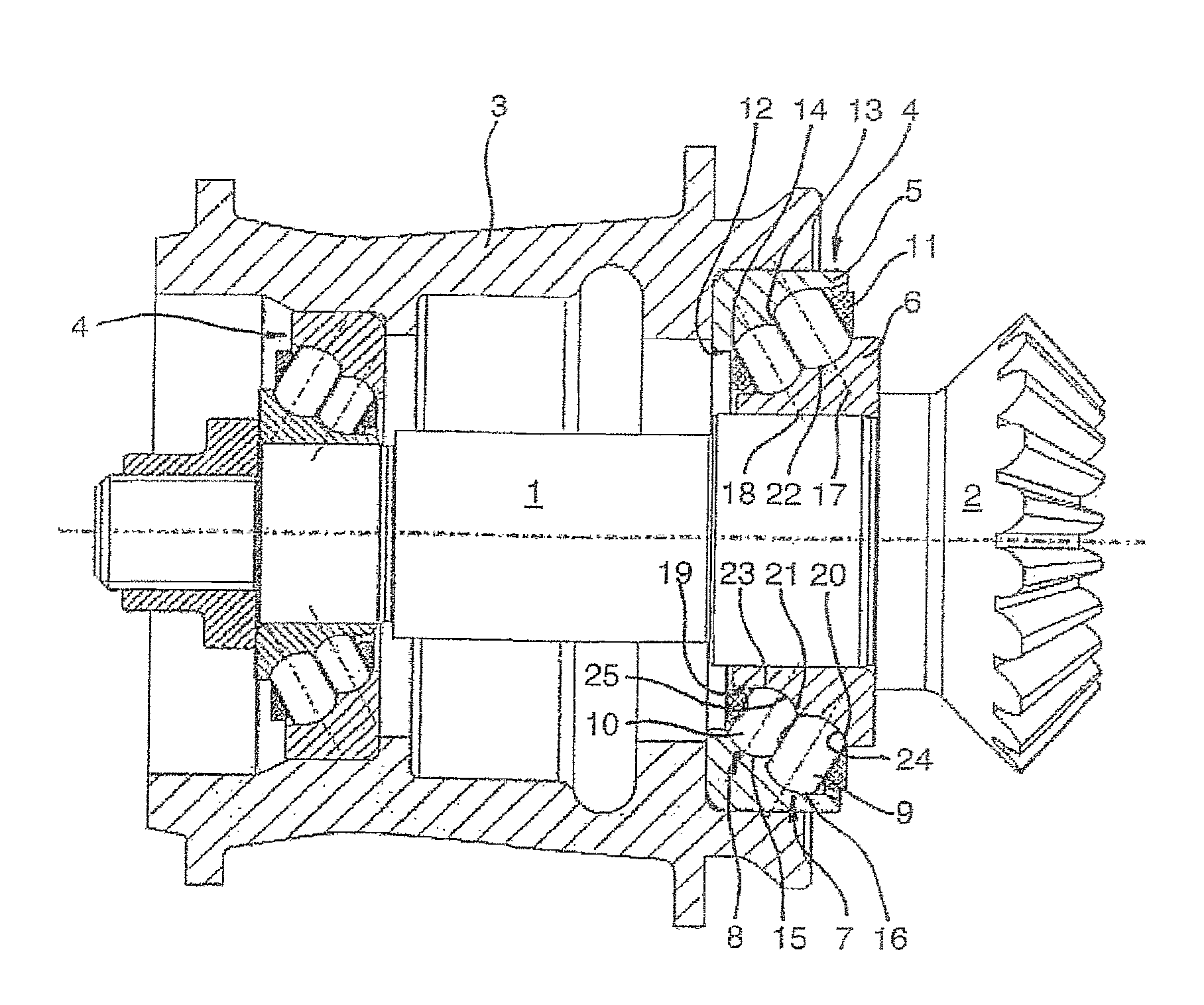 Multiple-Row Angular Contact Antifriction Bearing, Particularly For Mounting the Bevel Pinion Shaft in a Motor Vehicle Rear Axle Differential