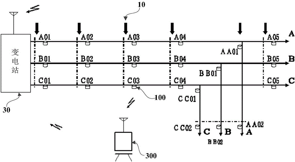 High-voltage power transmission line fault monitoring system