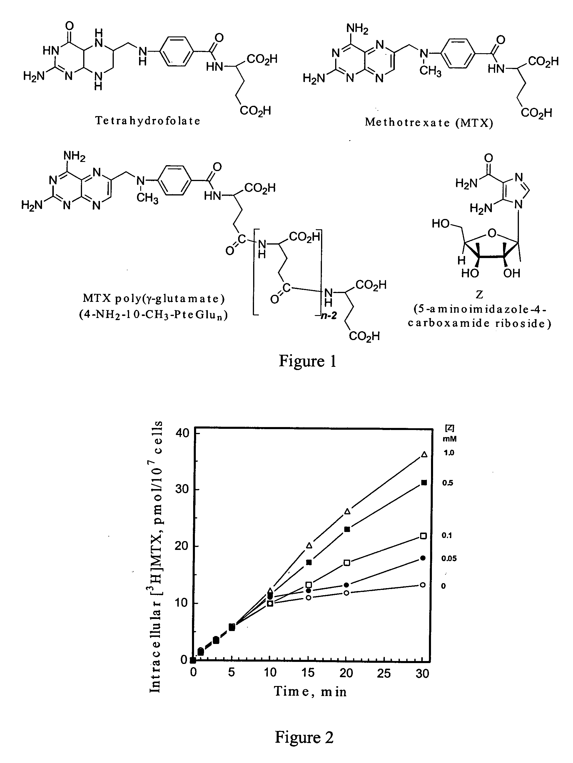 5-Amino-4-imidazolecarboxamide riboside and its nucleobase as potentiators of antifolate transport and metabolism