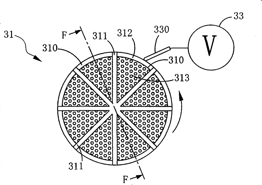 Low energy consumption desorption device and dehumidifying device thereof