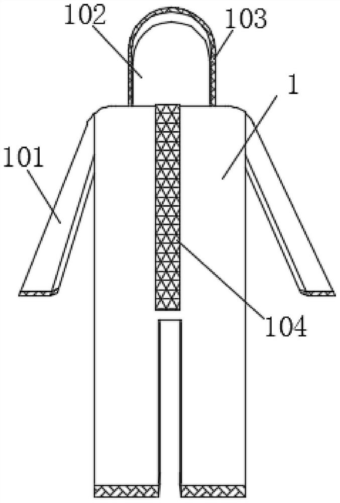 Novel isolation gown device special for collecting crown nucleic acid