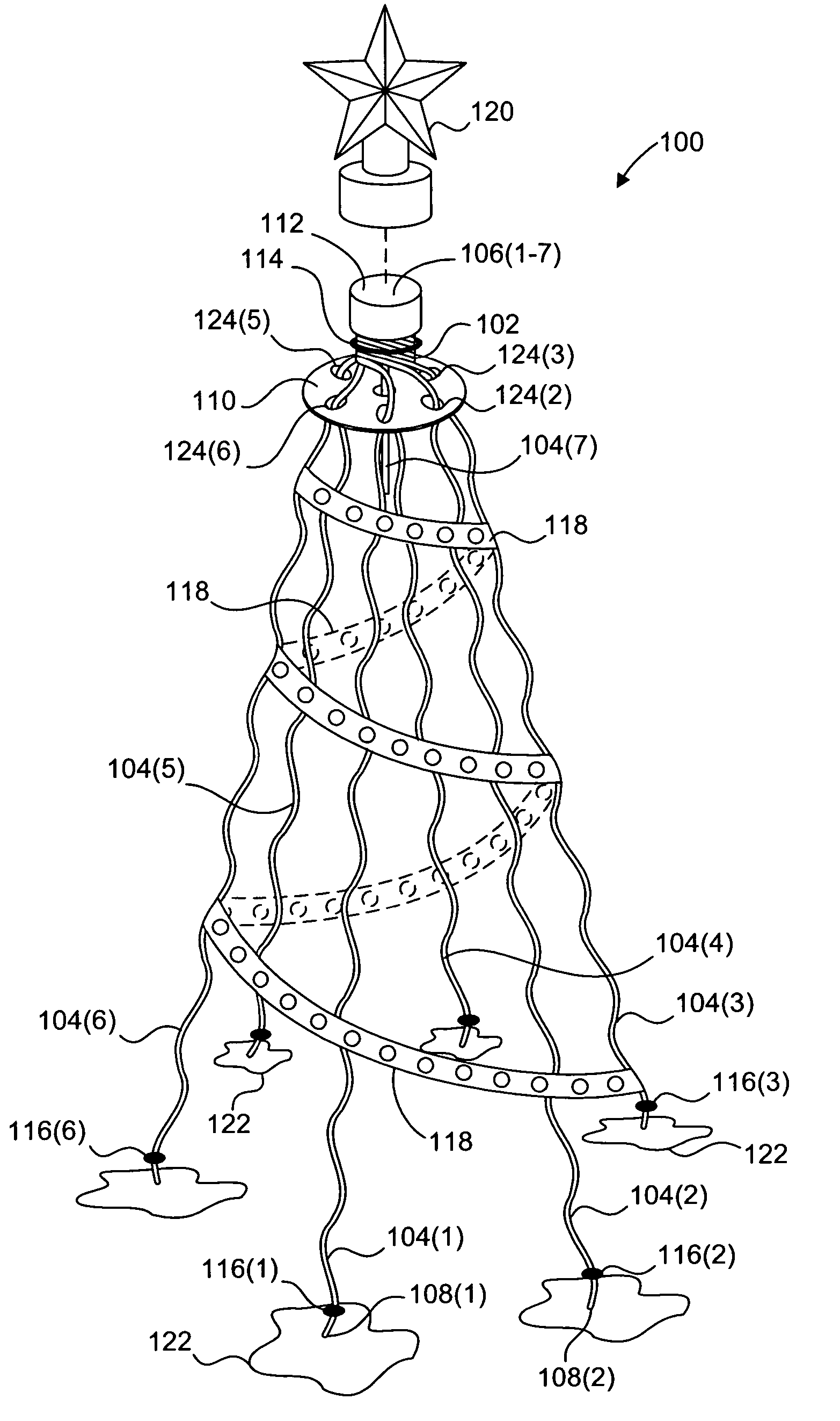 Collapsible decorative structure