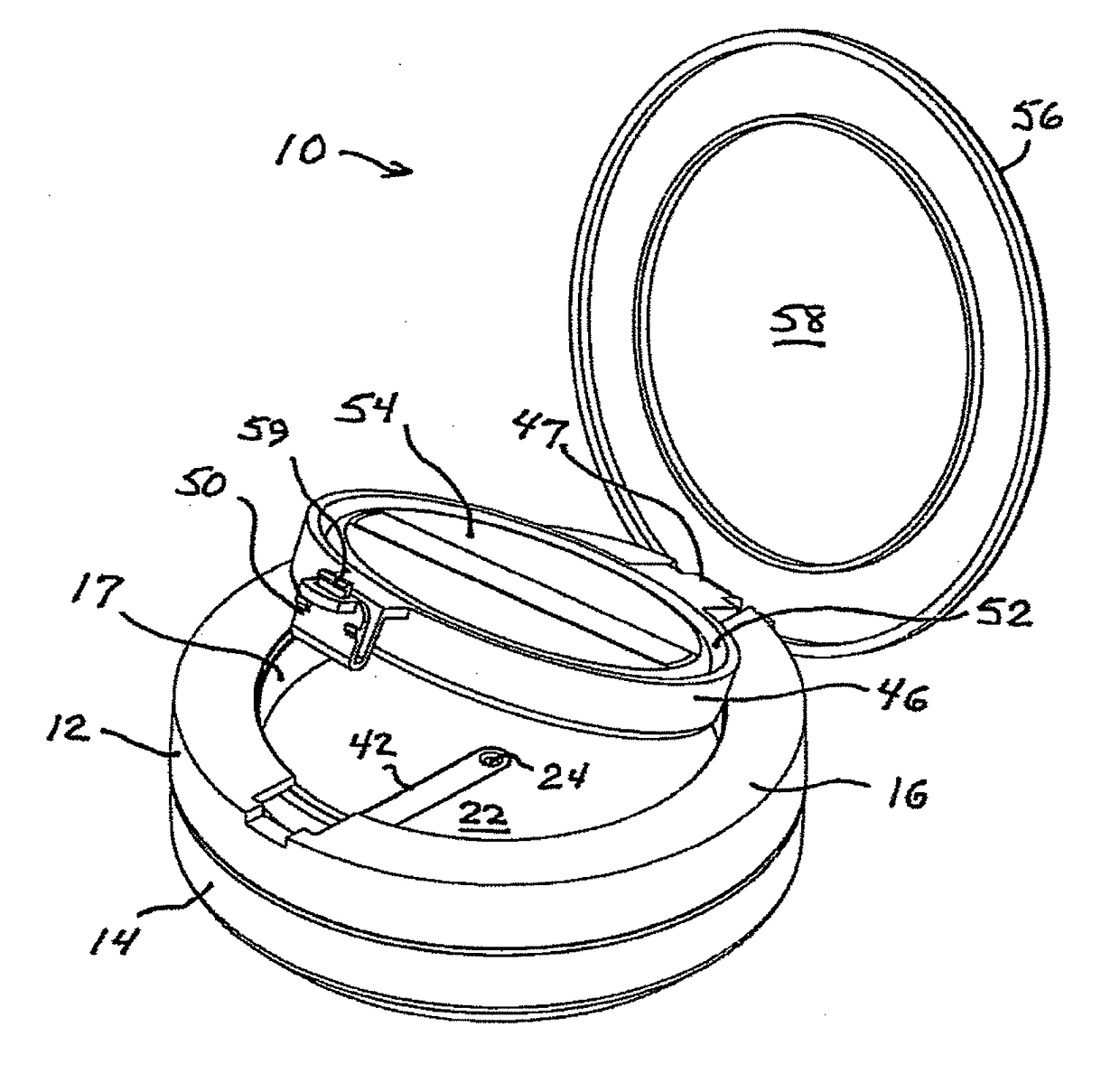 Rotary airless compact