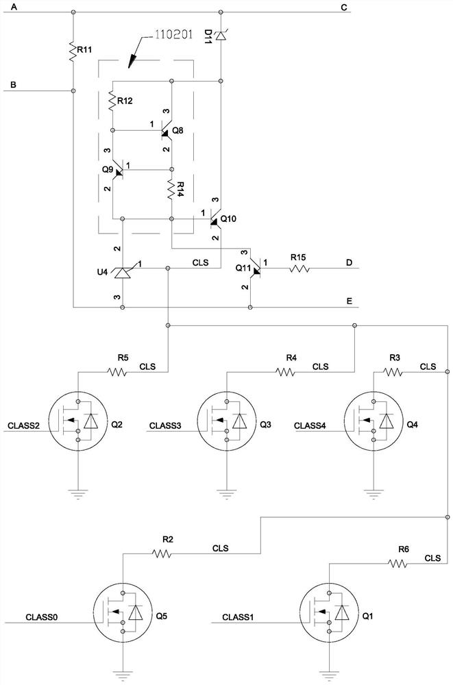 Adjustable power network power receiving circuit and equipment