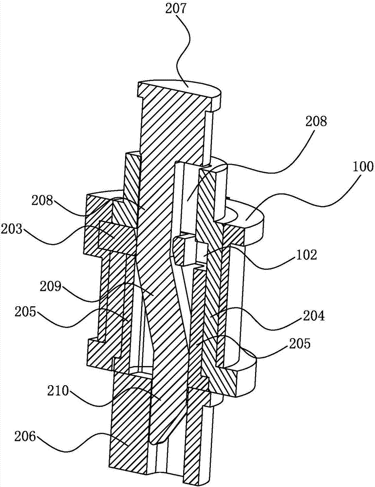 Mold provided with disengagement structure for undercut on side wall of inner hole