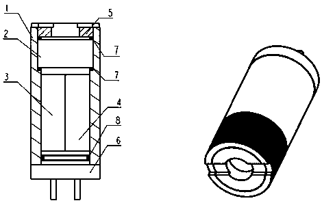 Microsensor capable of being embedded in movable part in cavity