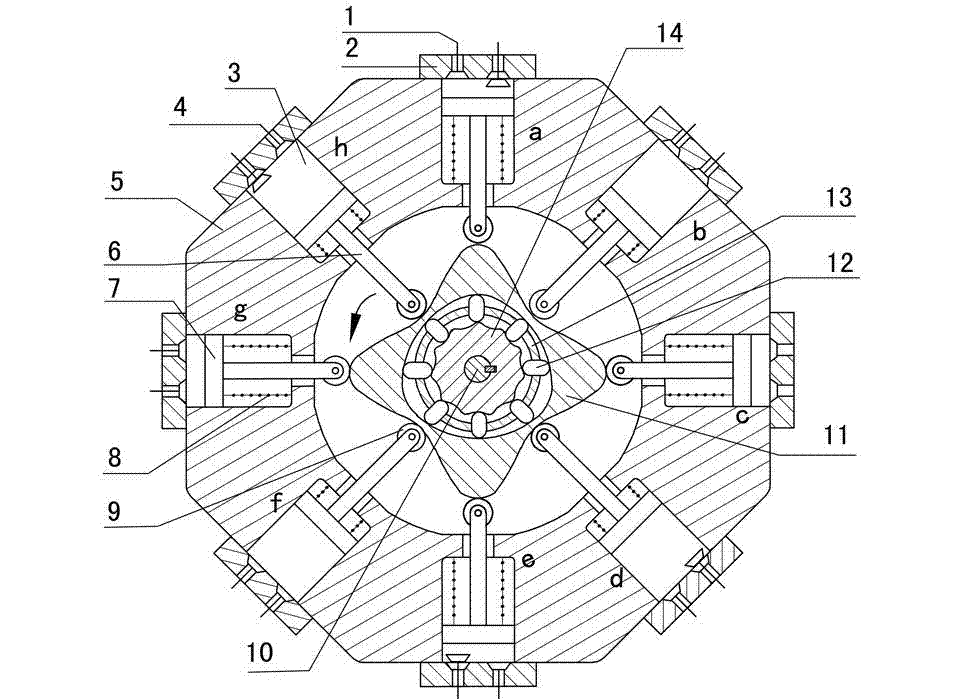 Outside-protruding-inside random tooth difference cam moving type transmission combustion engine