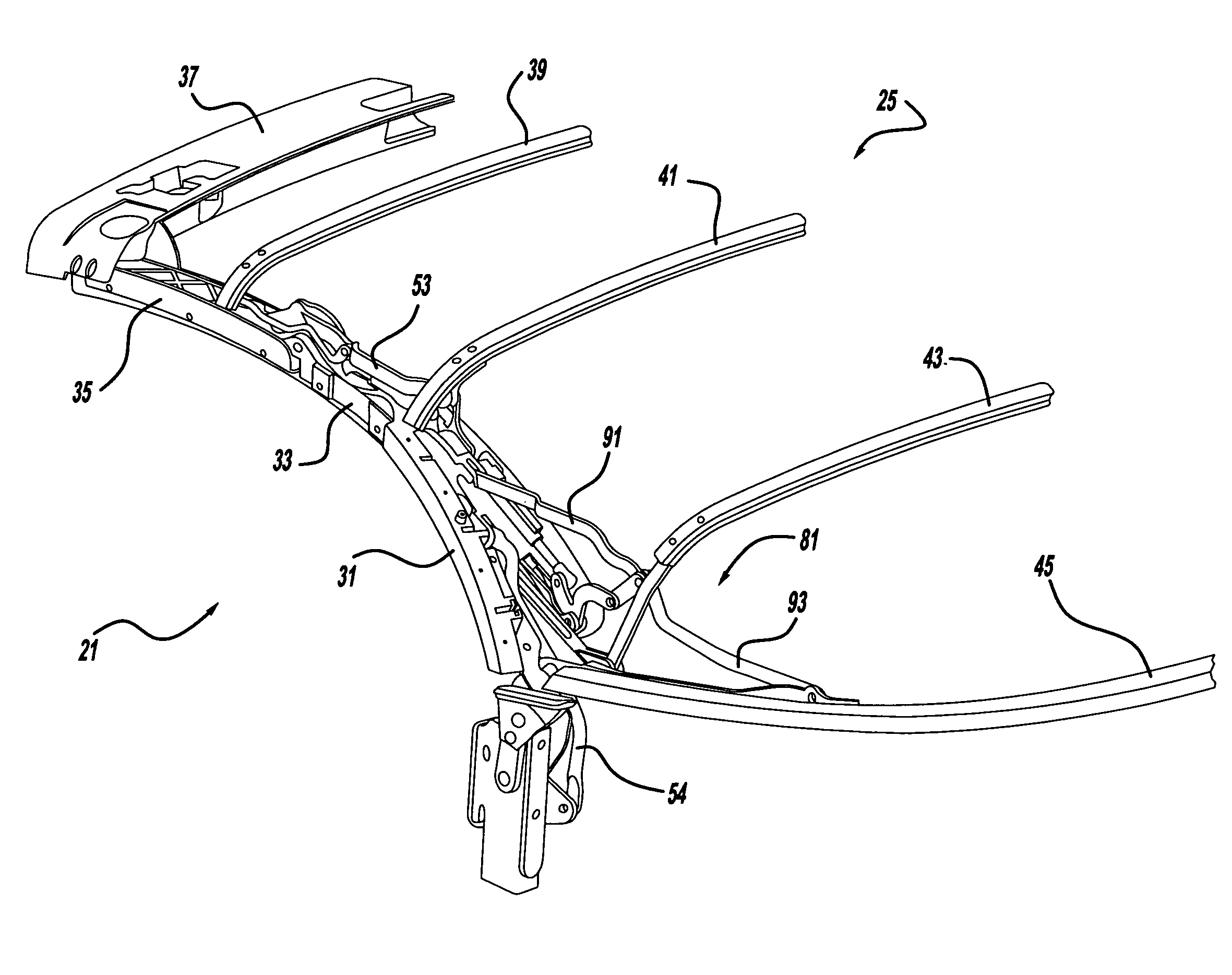 Convertible vehicle top stack mechanism