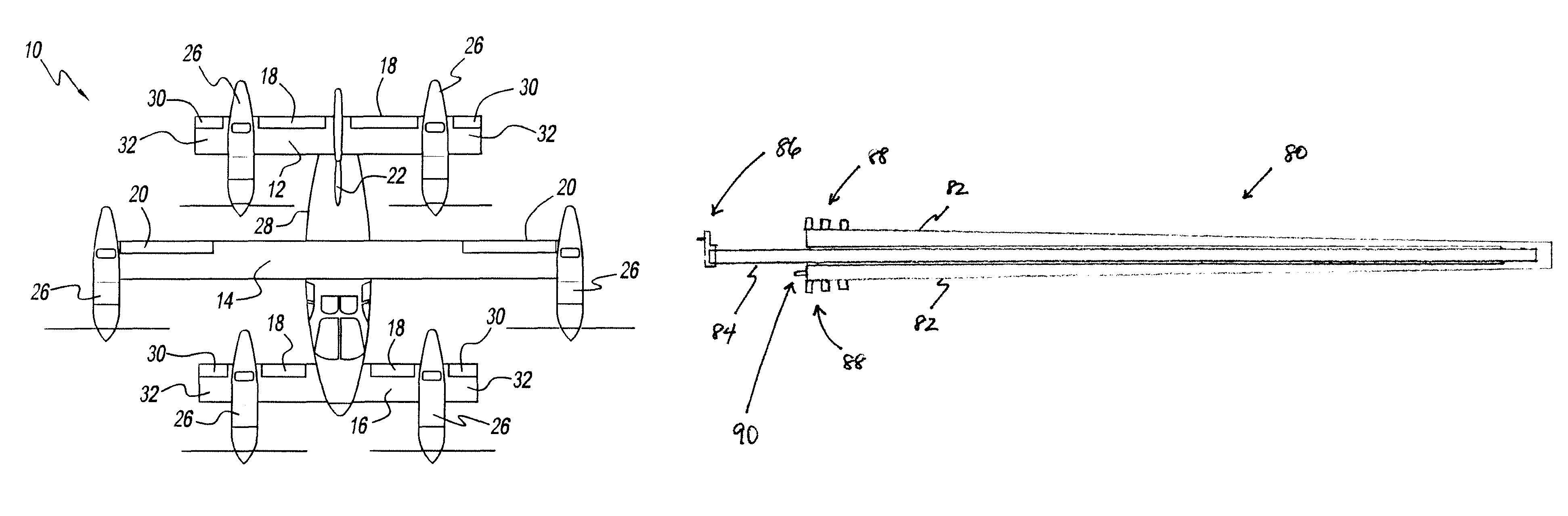 Three-wing, six tilt-propulsion unit, VTOL aircraft