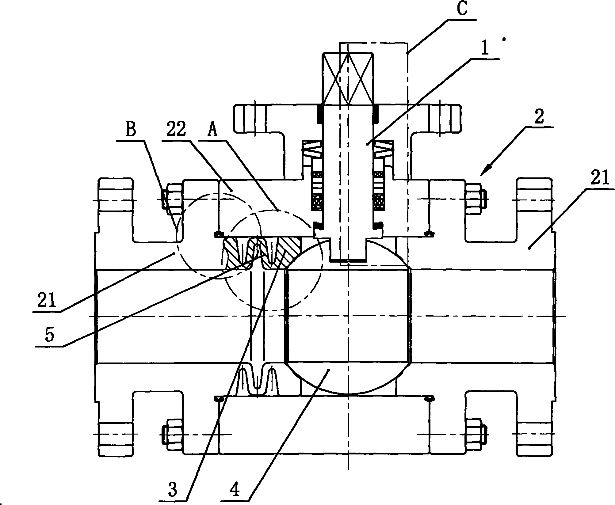 Integrated high-temperature high-pressure metal seal ball valve