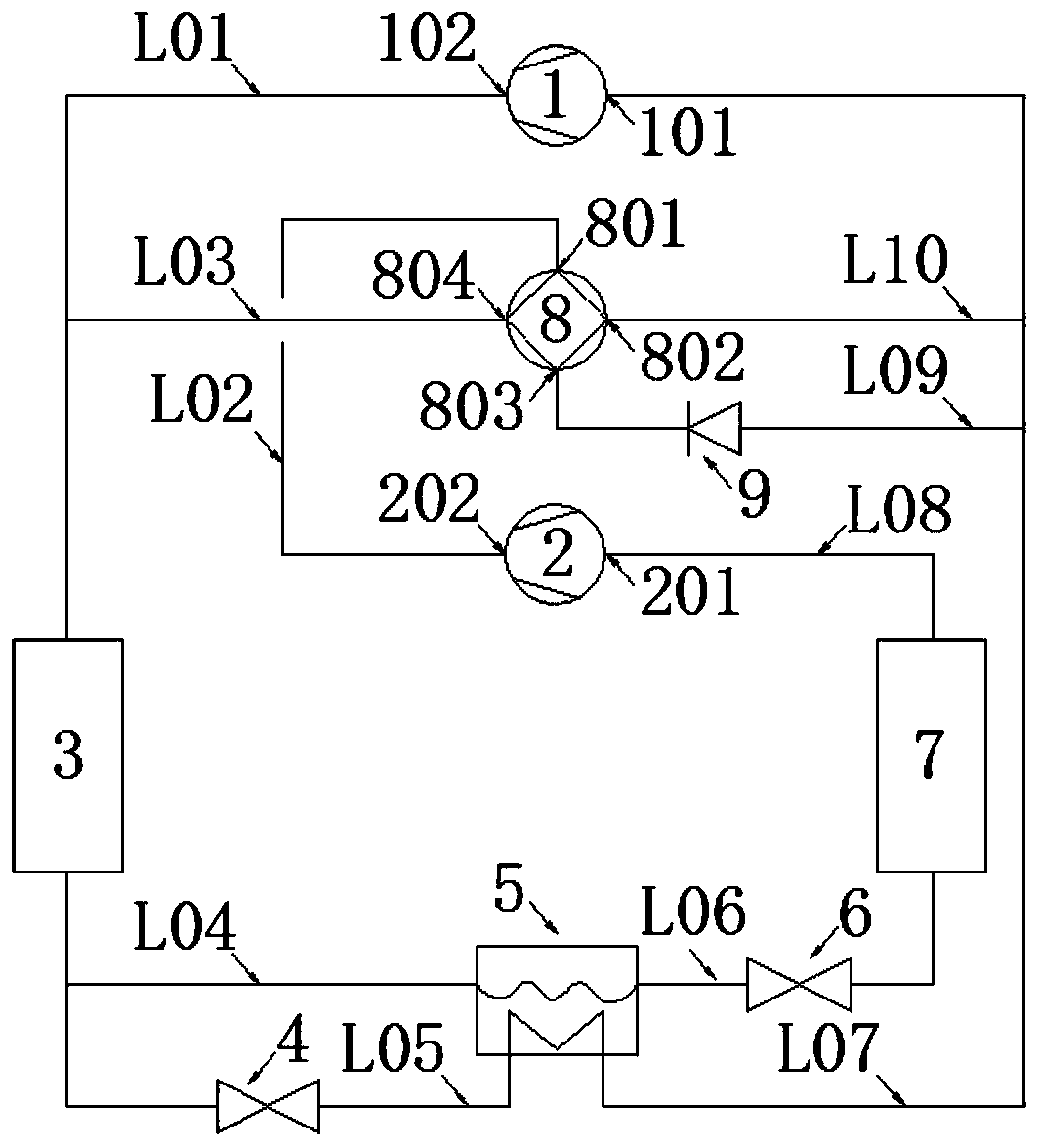 Single-and-double-stage switching evaporative supercooling refrigeration heat pump circulation system