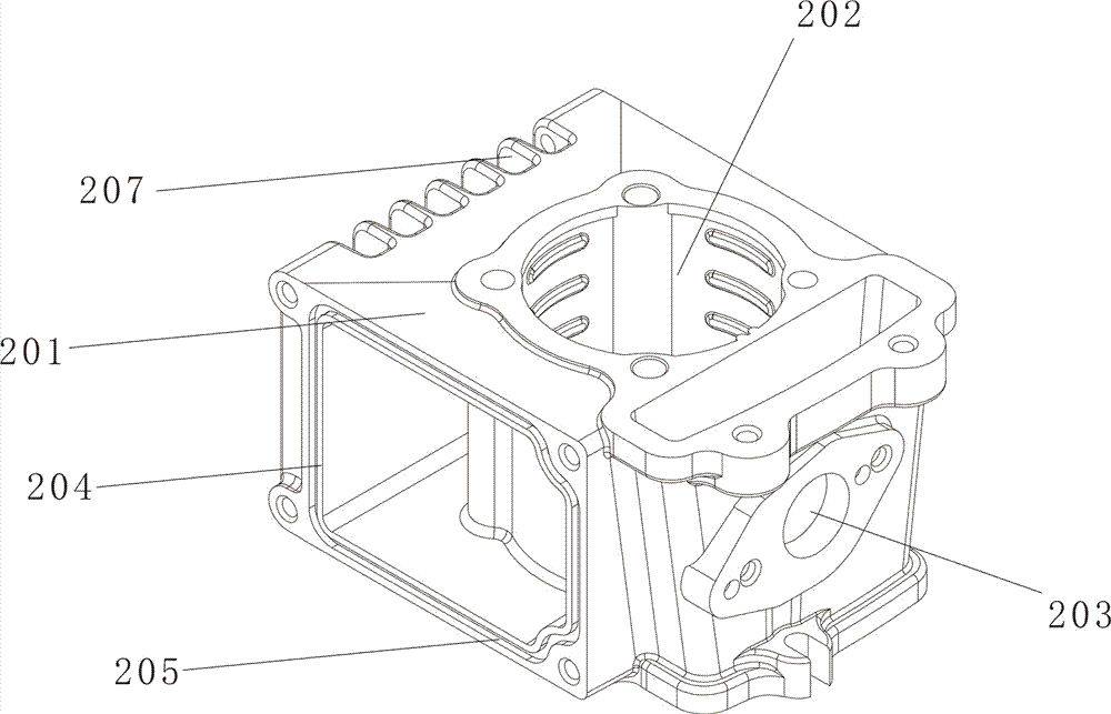 Extender engine cooling water cavity structure