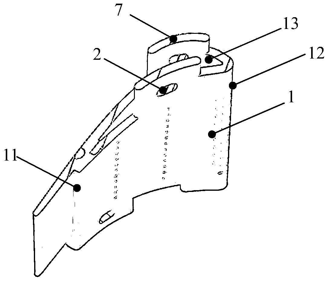 Ceramic matrix composite material fixing guider blade structure of aircraft engine and molding thereof