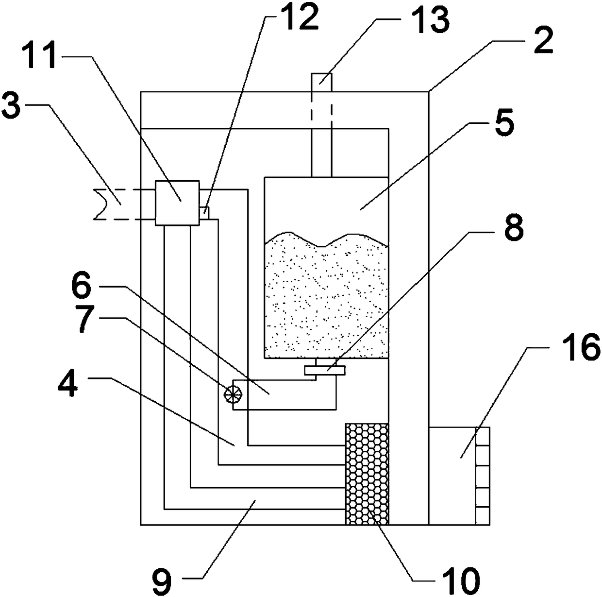 Grain storage box with recirculation fumigation