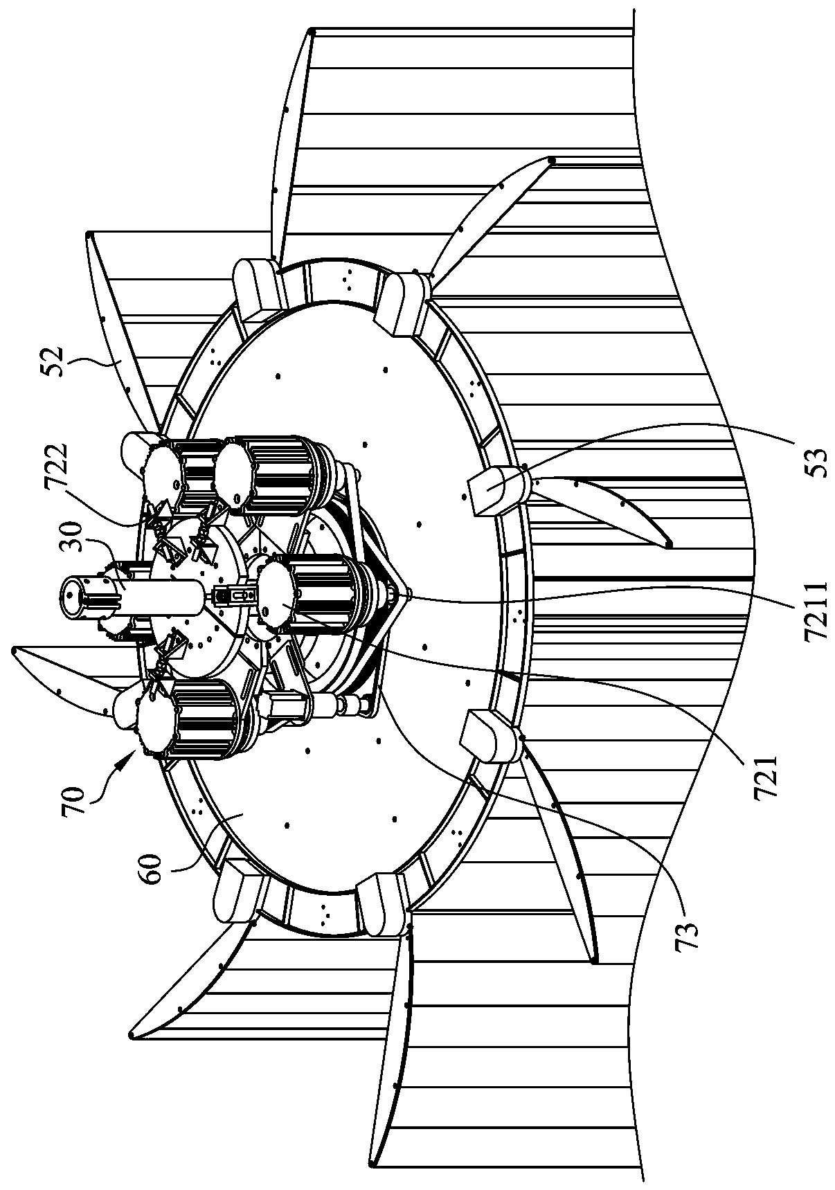 Wind power generation device combined with solar panels and the power generation device composed of it