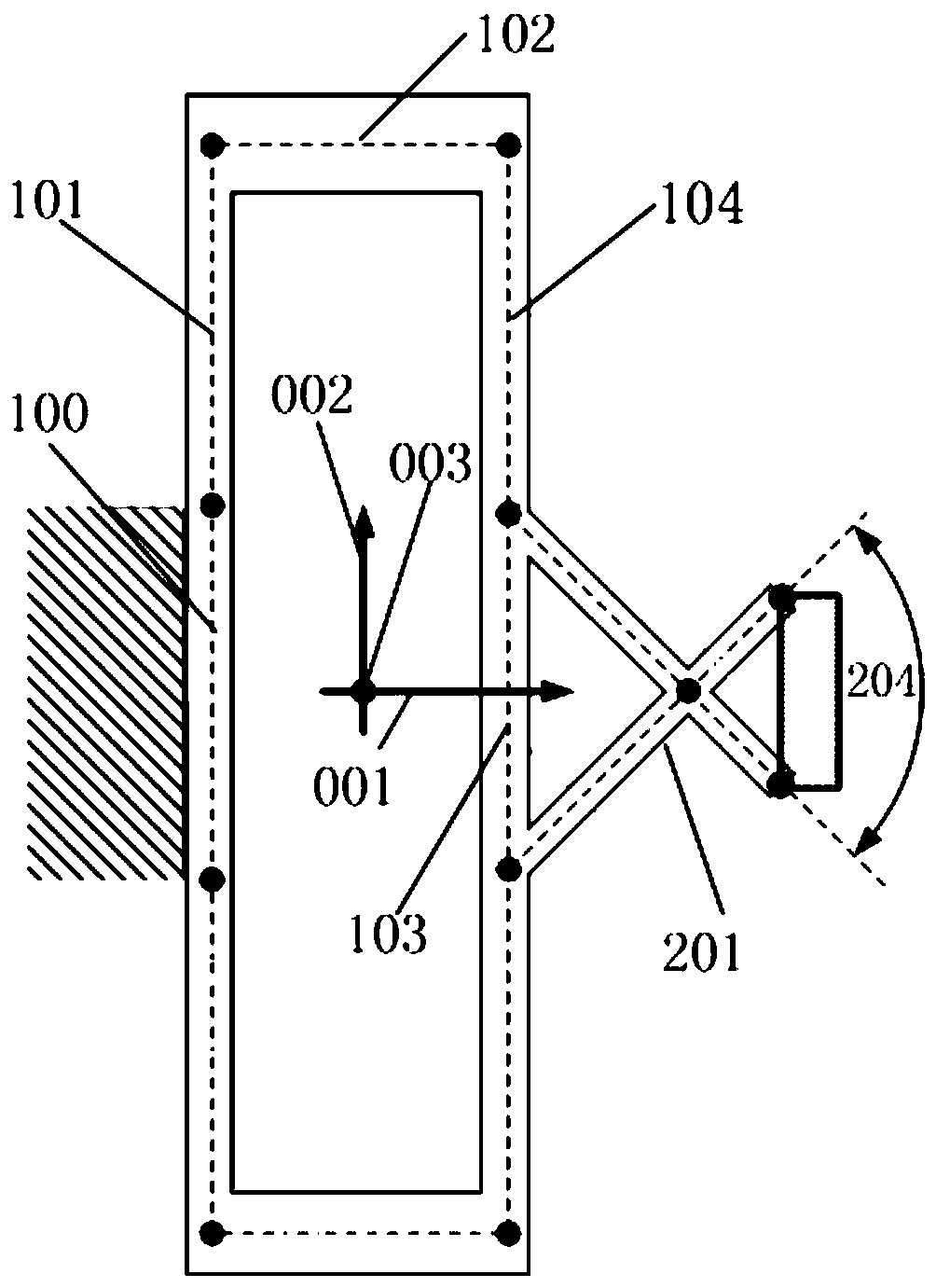 Planar complex structural space and large stroke type lamina emergent torsional joint