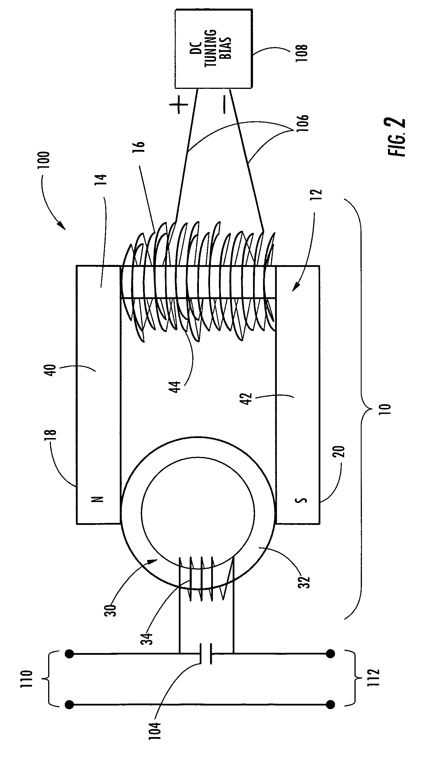 Electronically variable inductor, associated tunable filter and methods