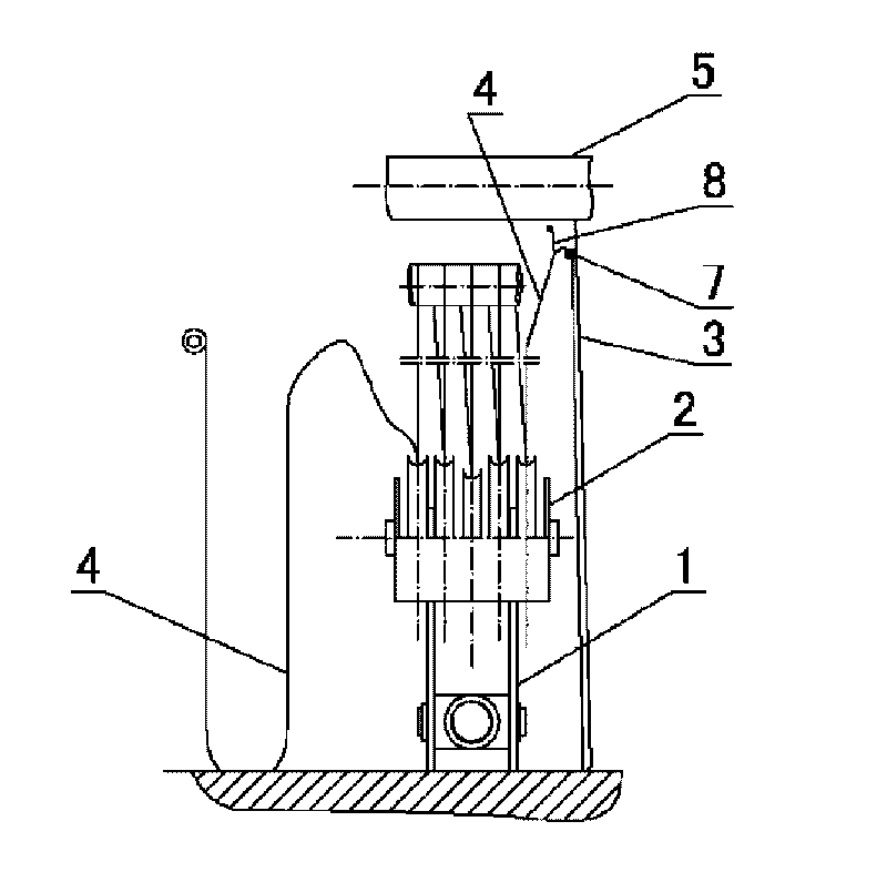 Quick replacement method of steel cables of crane