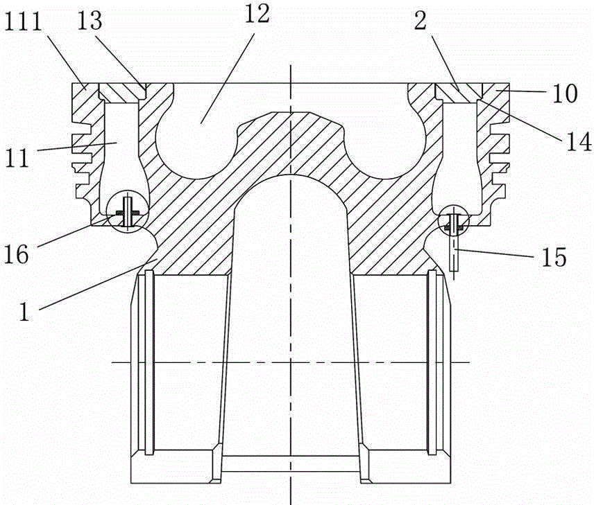 Laser welding forming internal cooling oil channel based steel piston and machining method thereof