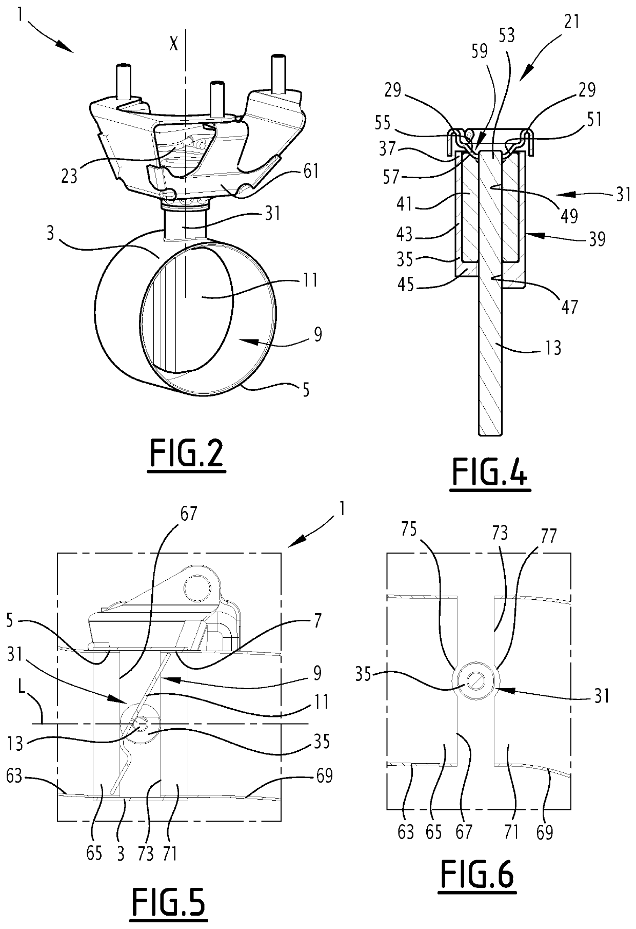 Piloted exhaust line valve and corresponding production method