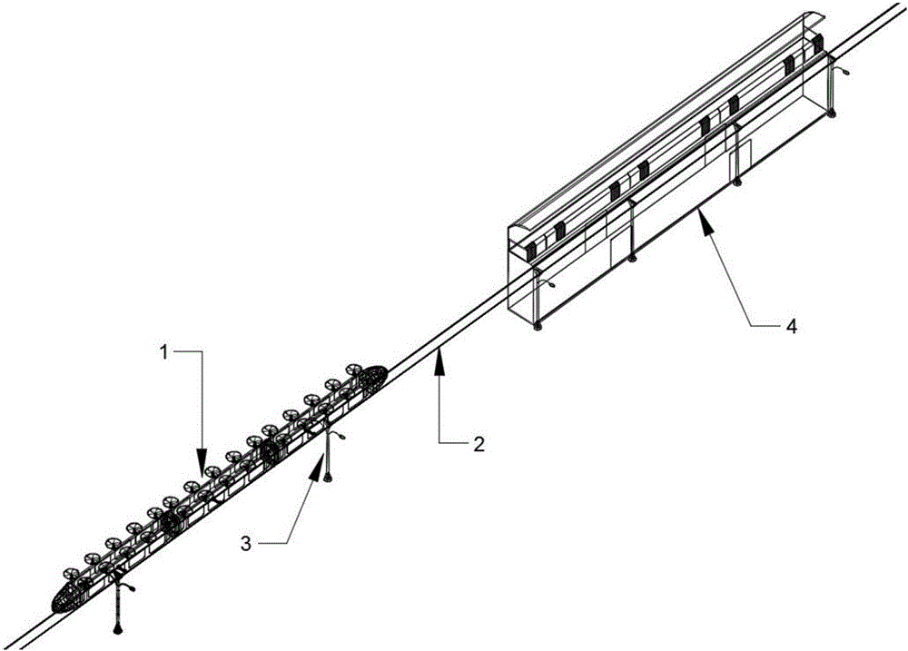 Rail ultralow-altitude aerial vehicle