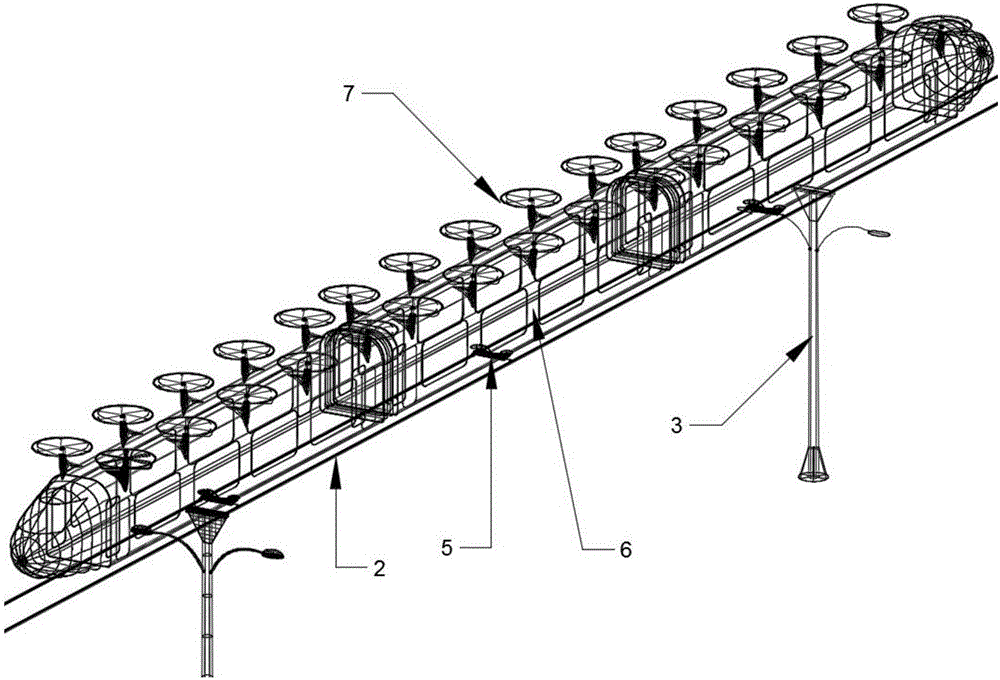 Rail ultralow-altitude aerial vehicle