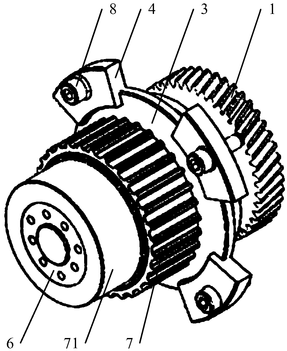 Gear adjusting device for cutting machine and cutting machine