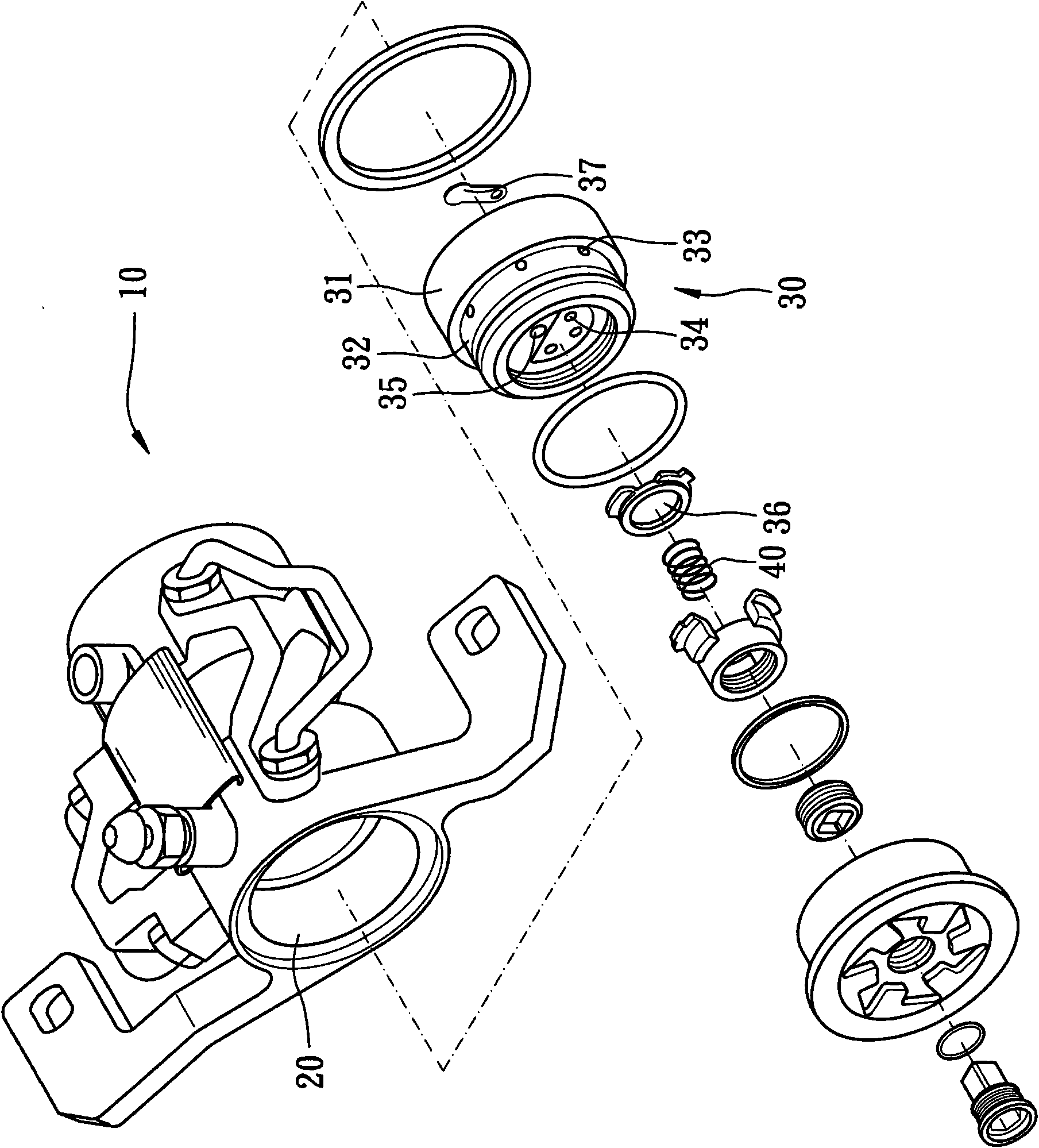 Oil hydraulic cylinder for braking