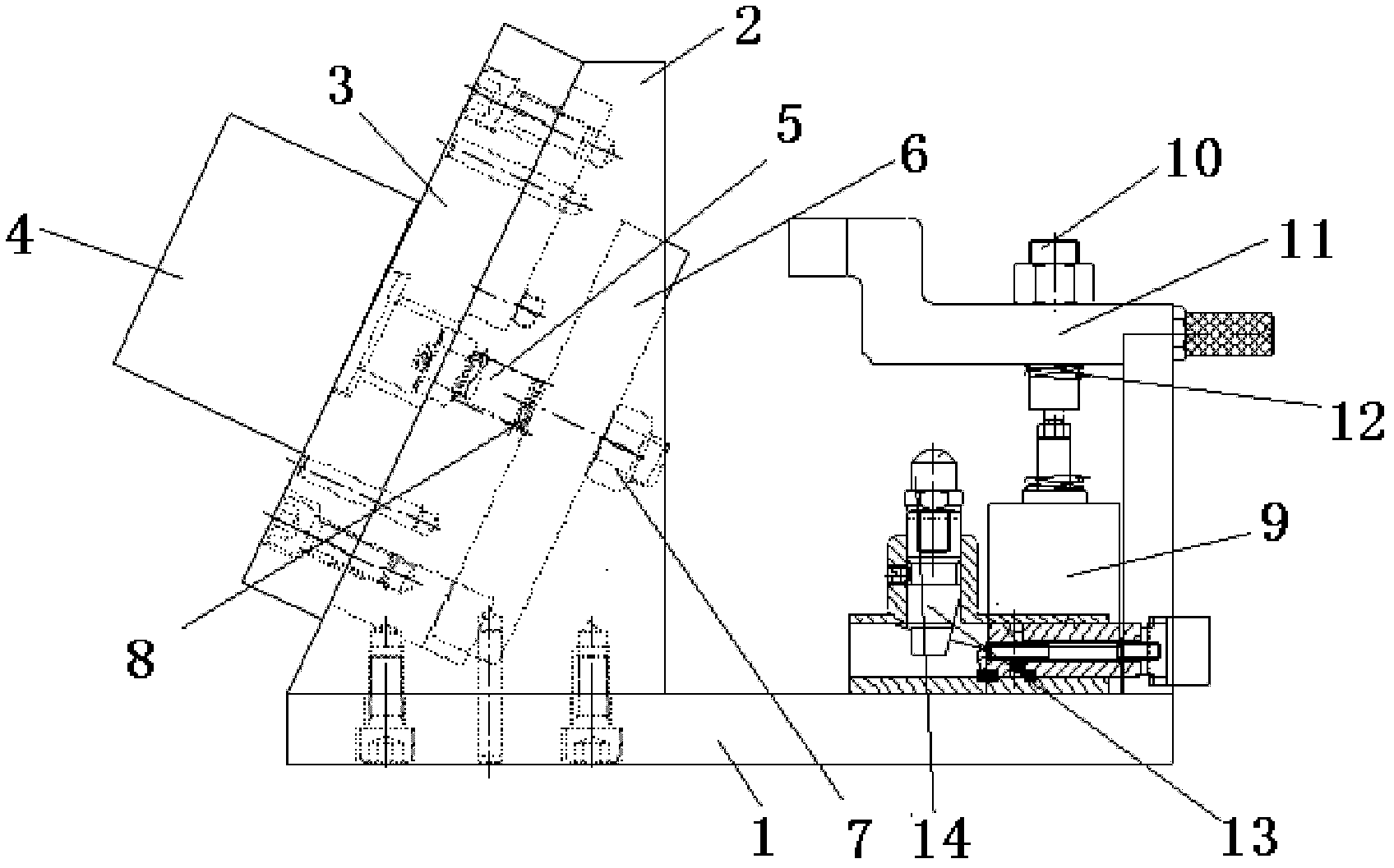 Exhaust pipe milling small-flange clamp