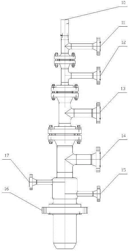 Chilling split type dry coal powder gasifying furnace