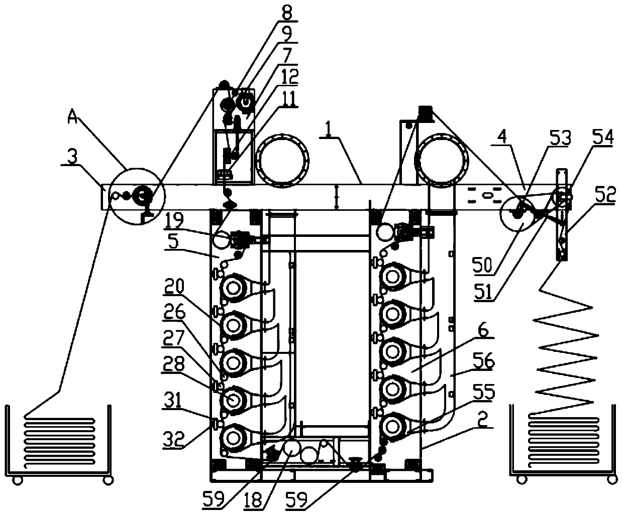 Front and back double-sided sueding machine