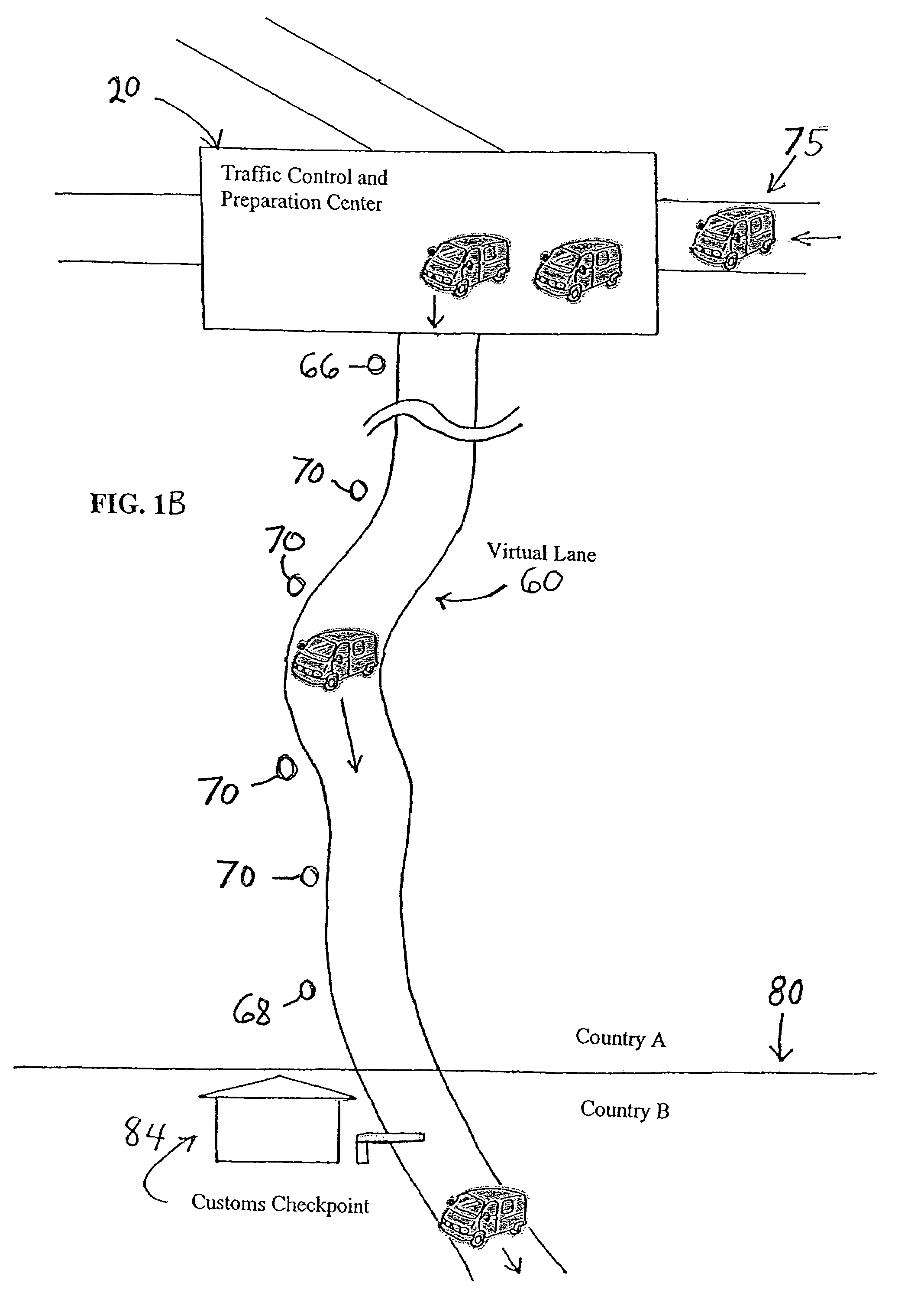 Traffic control system and method for use in international border zones