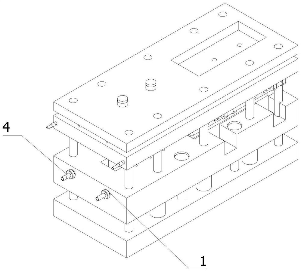 Cooling device of stamping die for automobile parts