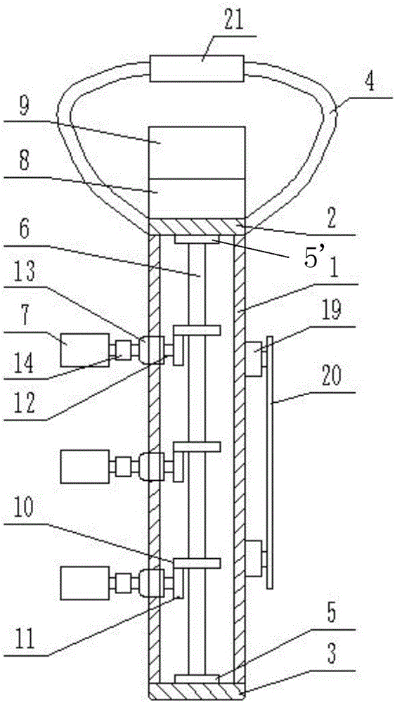 Soil cutting-ring layering synchronous sampling device