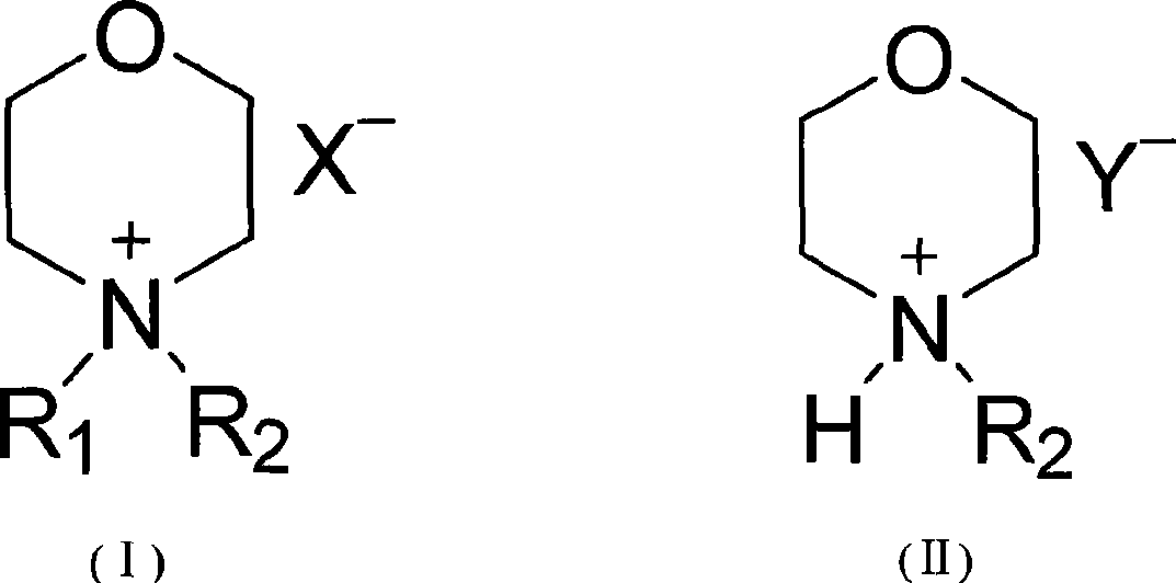 Liquid crystal compound containing morpholine cation group, synthesis and uses thereof