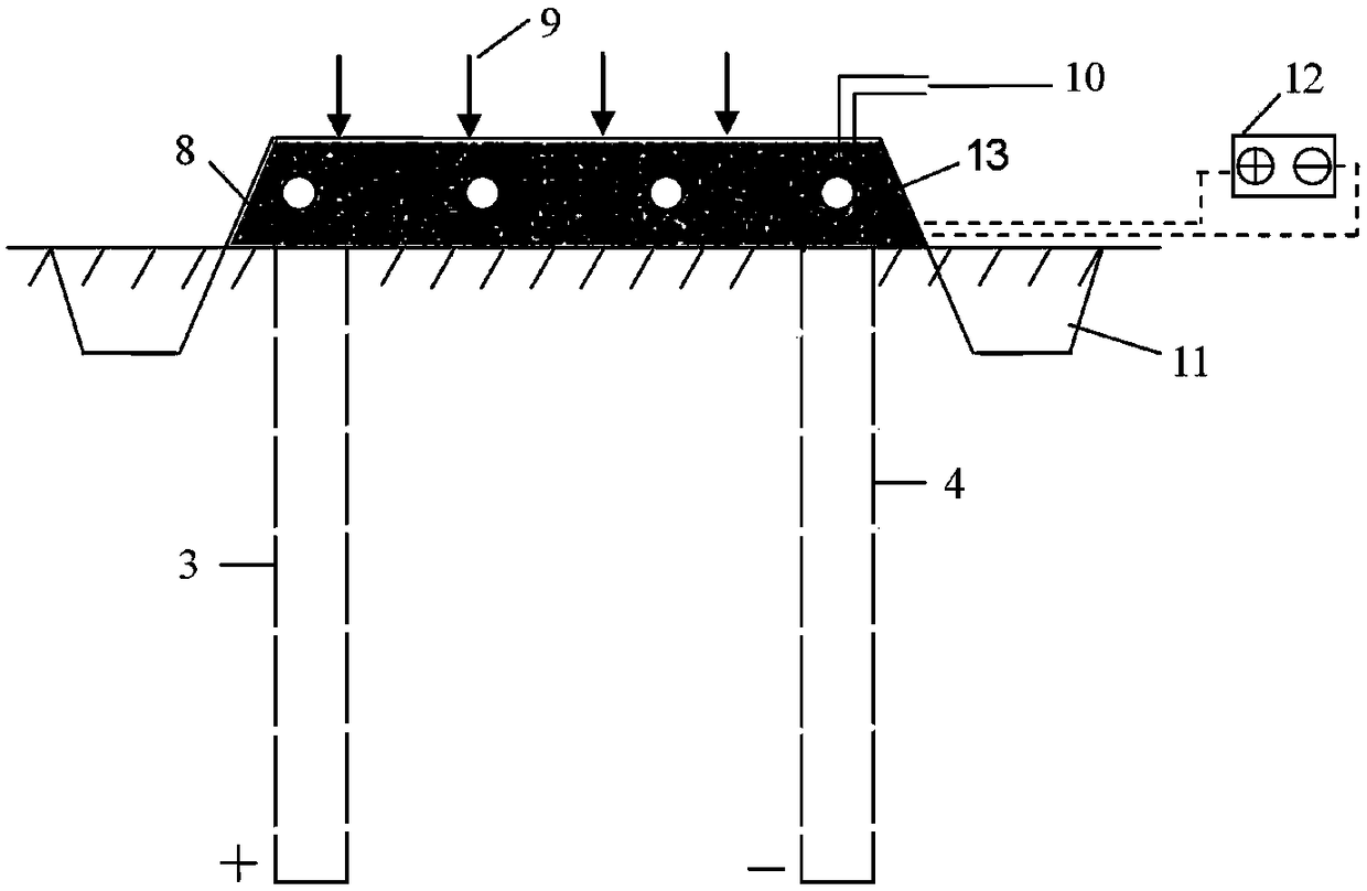 Method for reinforcing soft foundation through electrified sol in combination with vacuum-electroosmosis