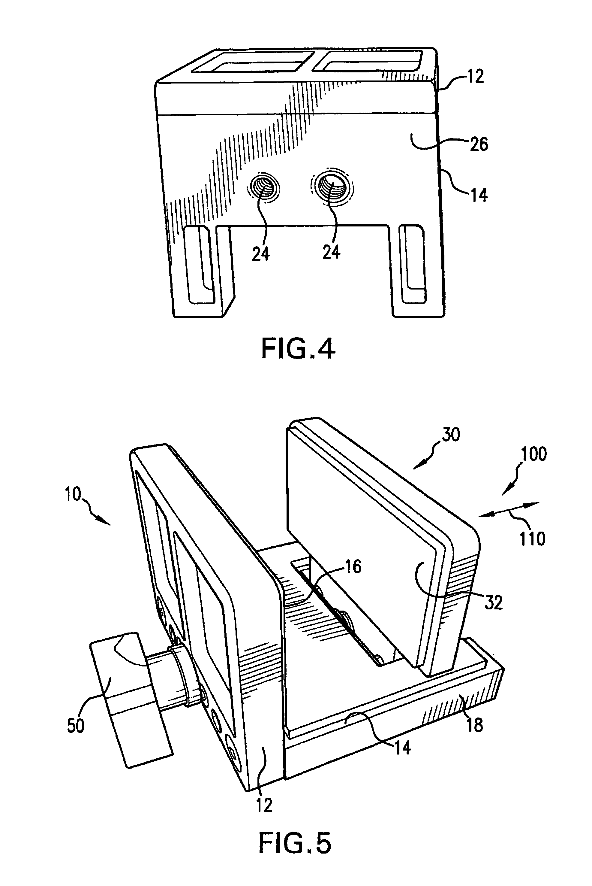 Removable device configured to secure an instrument and to be mounted on a platform