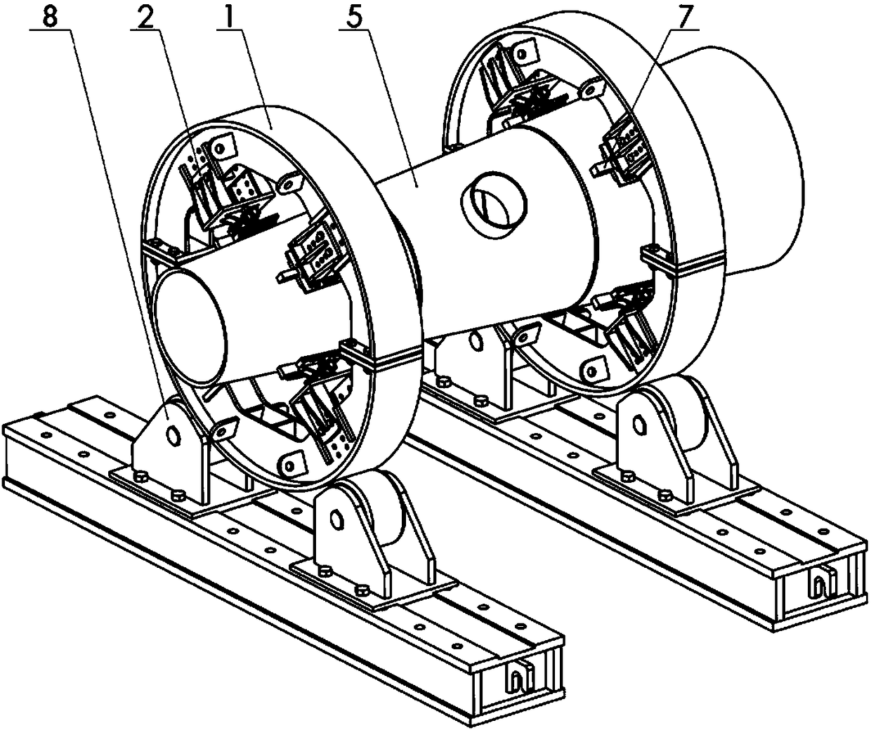 A horizontal rotary device for a conical cylinder